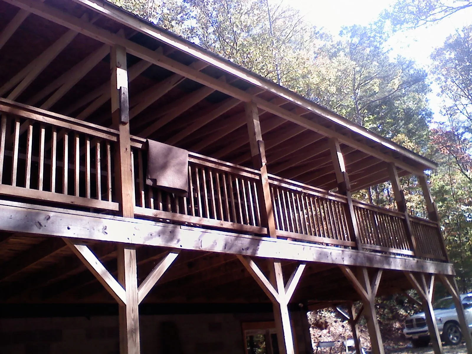 Timber framing under a new elevated porch and deck — Roof Leak Repair in Graniteville by Roofing Brothers